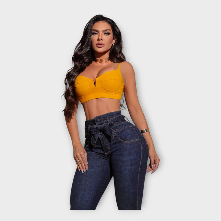 Lucie Huolimatta - Eleganta Högmidjade Jeans