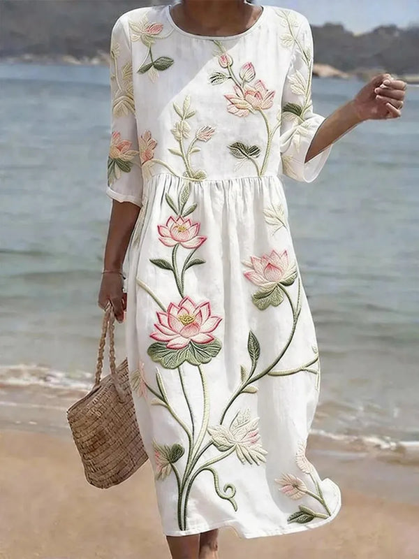 Kayla | Klänning med växt- och blommönster