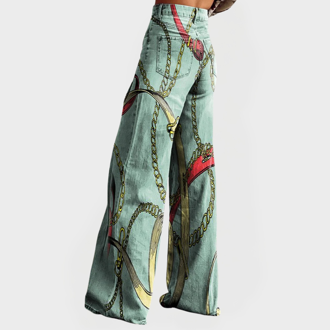Magdalēna Sofistikerade Högmidjade Vida Jeans