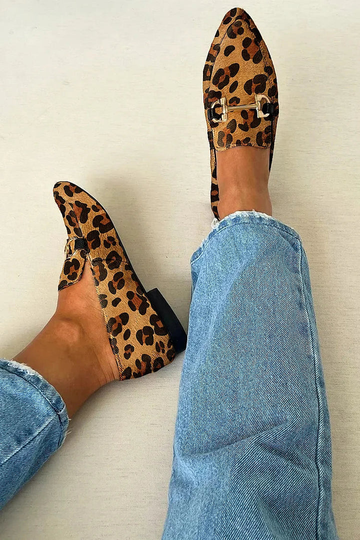 Gia - Eleganta Leopard-Mokasiner