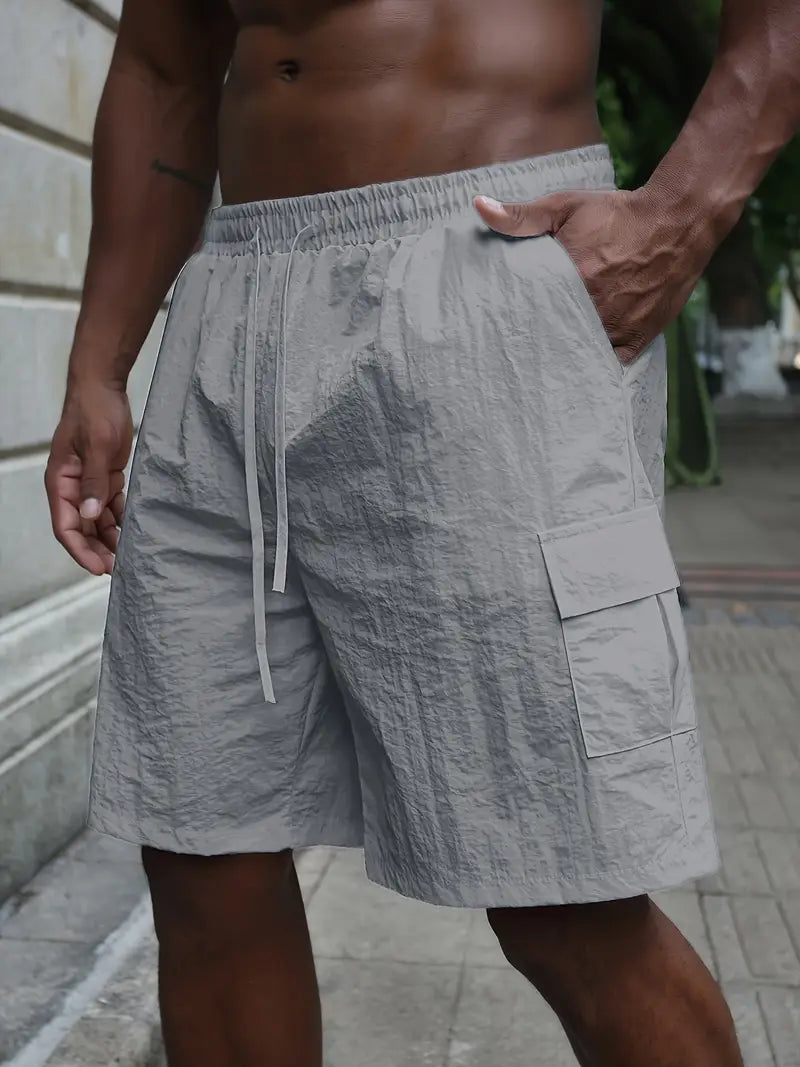 Michel | Kortandade andningsbara shorts med elastisk midja