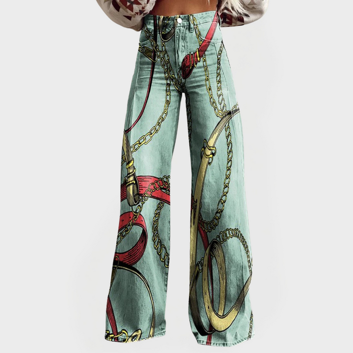 Magdalēna Sofistikerade Högmidjade Vida Jeans