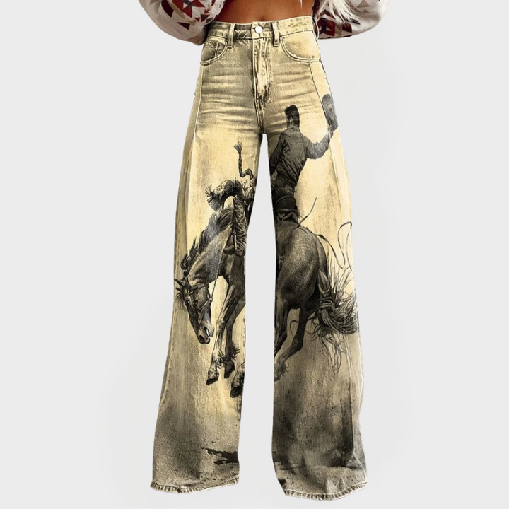 Alise Eleganta Vida Jeans med Västern Inspiration