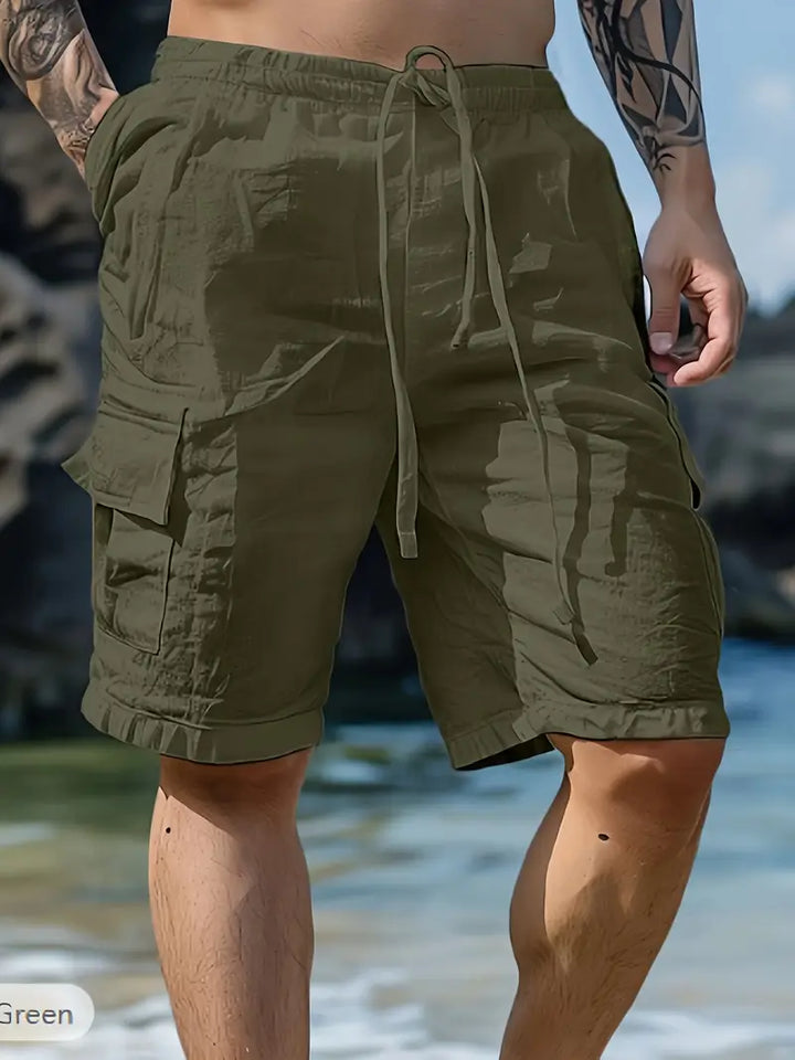 Michel | Kortandade andningsbara shorts med elastisk midja
