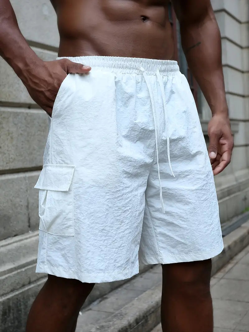 Michel | Kortandade andningsbara shorts med elastisk midja
