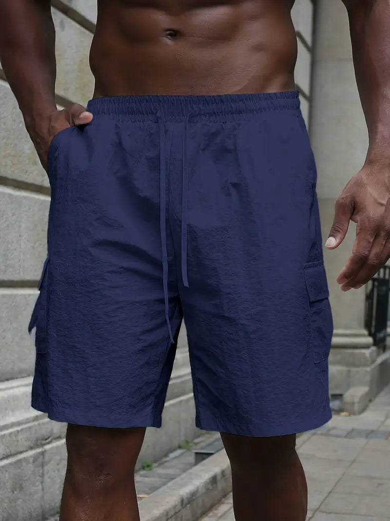 Michel | Kortandade andningsbara shorts med elastisk midja