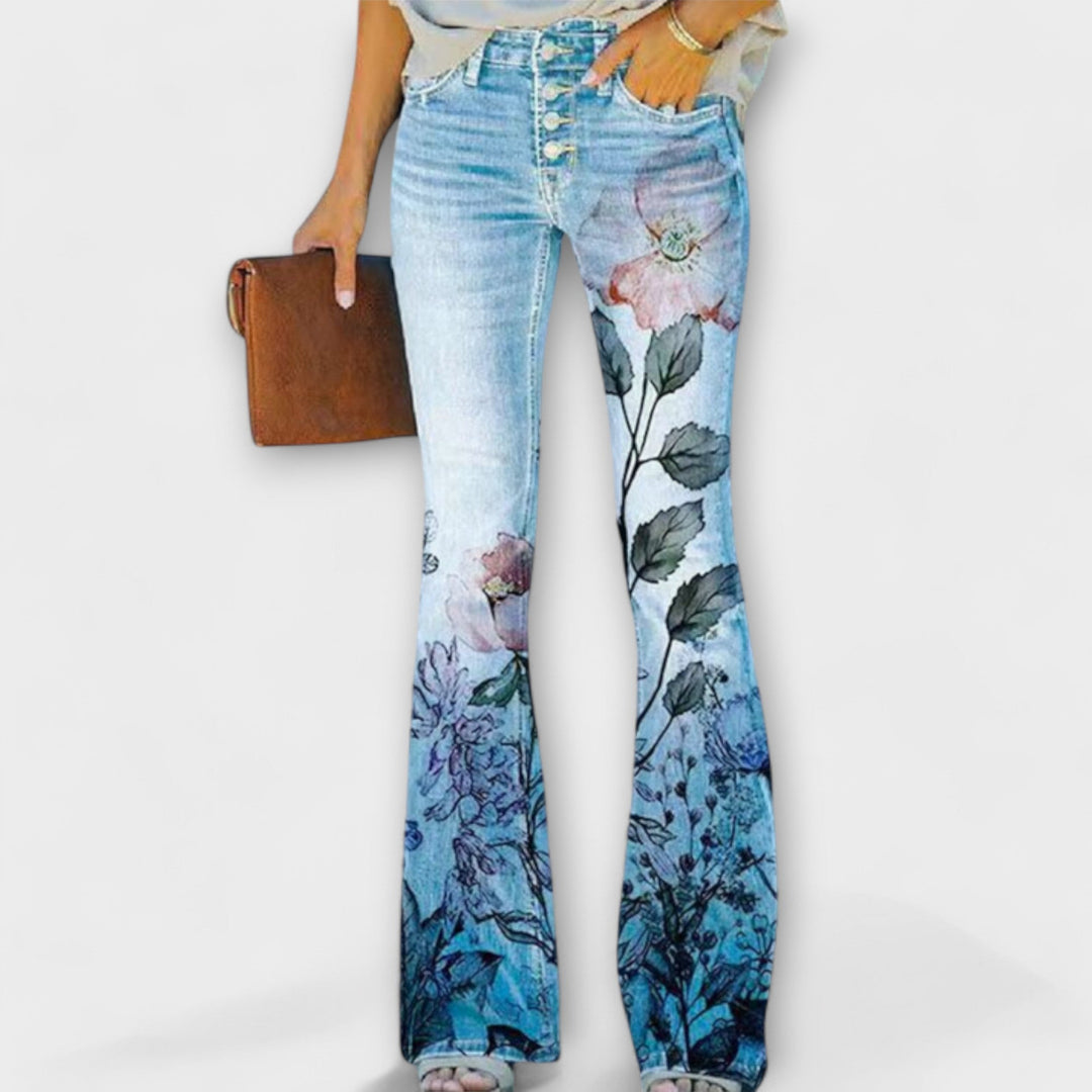Byxor med blommönster
