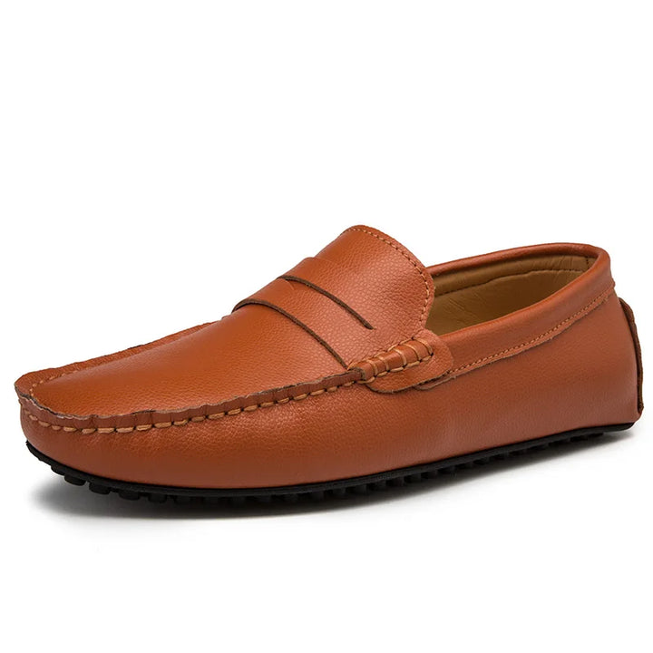 Läder sommar loafers