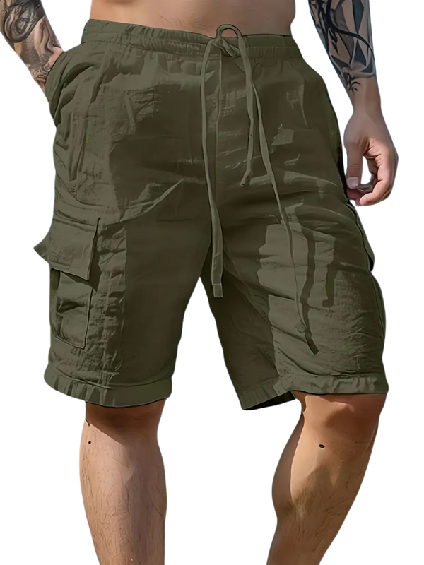 Michel | Kortandade andningsbara shorts med elastisk midja