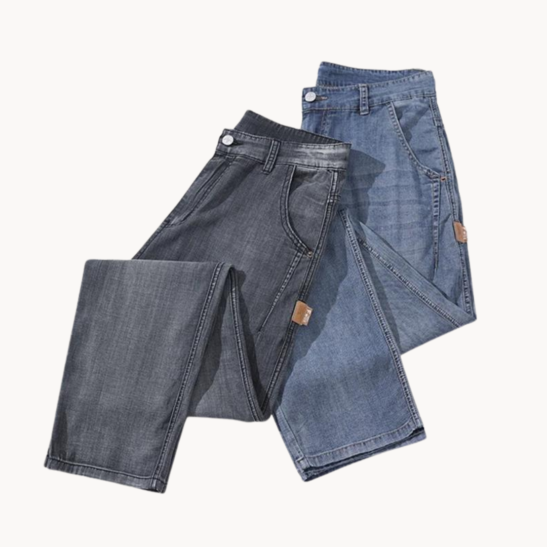 Högkvalitativa raka herrjeans i denim
