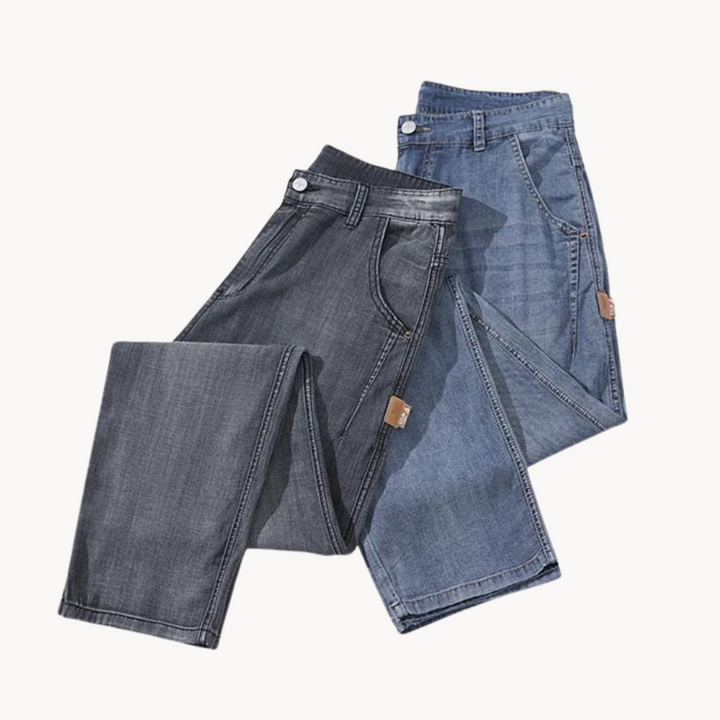 Högkvalitativa raka herrjeans i denim