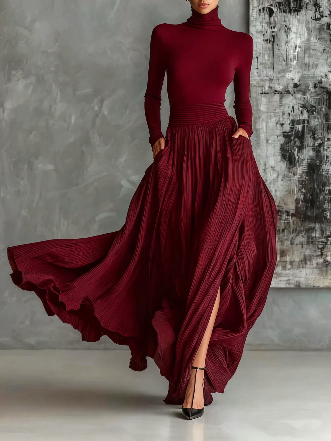 Eva™ - Elegant Set Plisserad Kjol