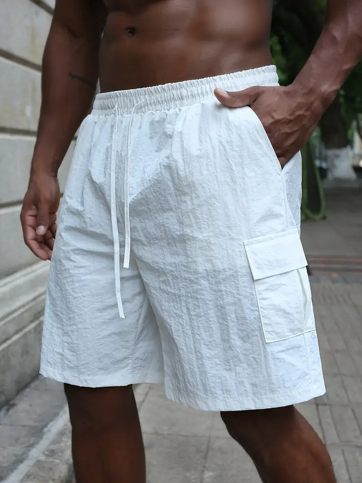 Michel | Kortandade andningsbara shorts med elastisk midja