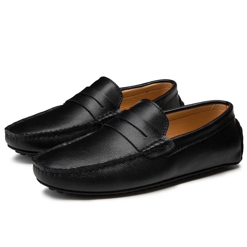 Läder sommar loafers