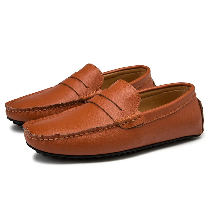 Läder sommar loafers