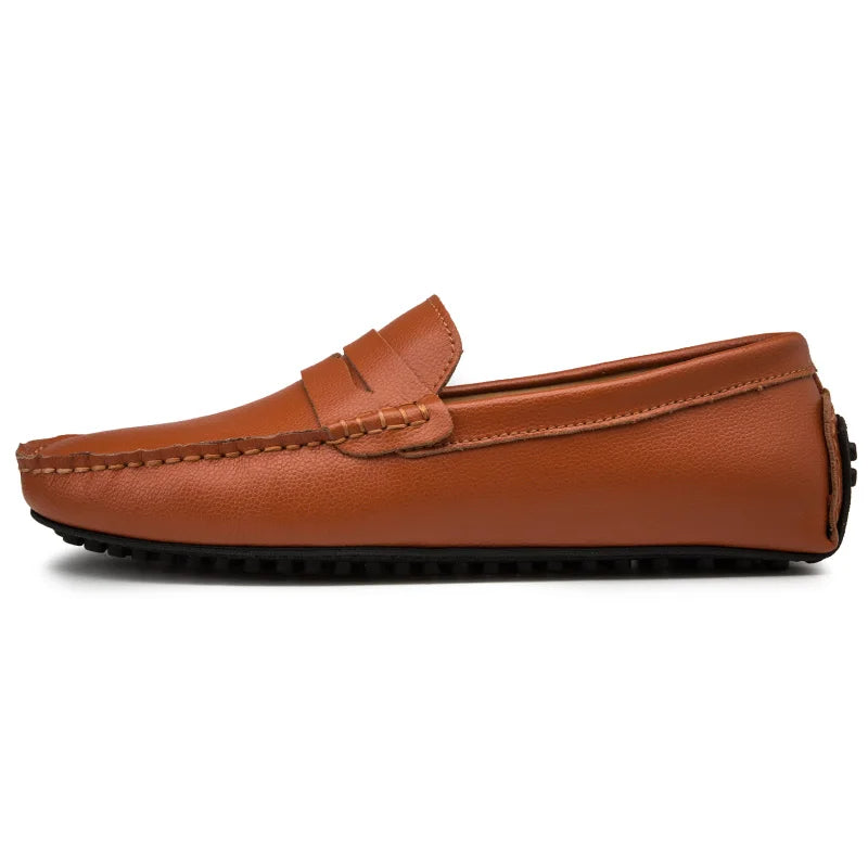 Läder sommar loafers