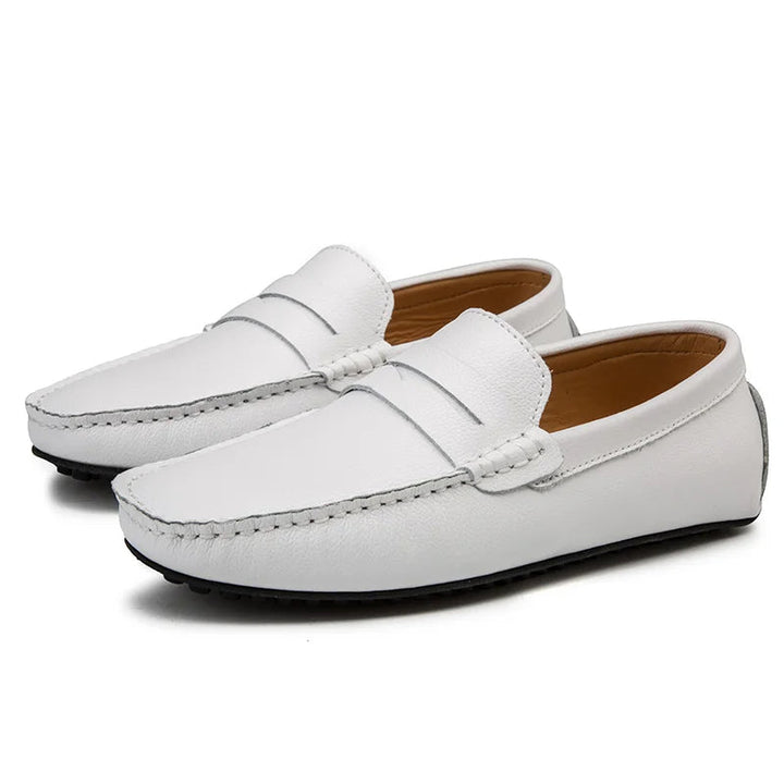 Läder sommar loafers
