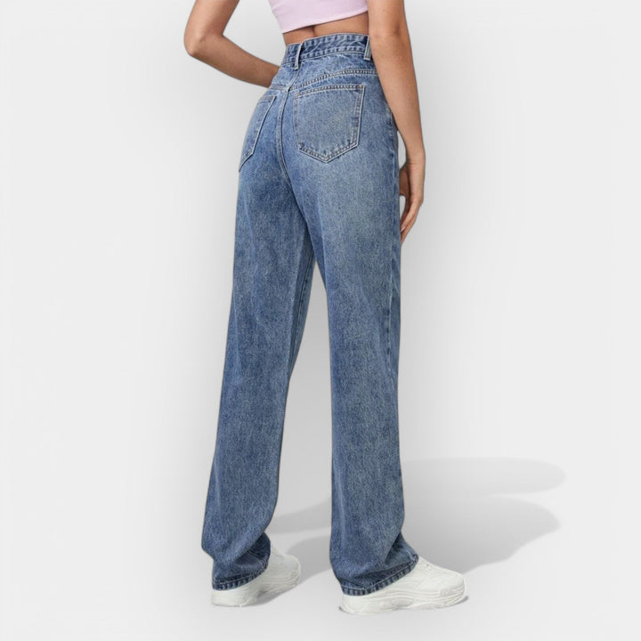 Magdalēna Sofistikerade Raka Jeans – Hela Dagens Komfort