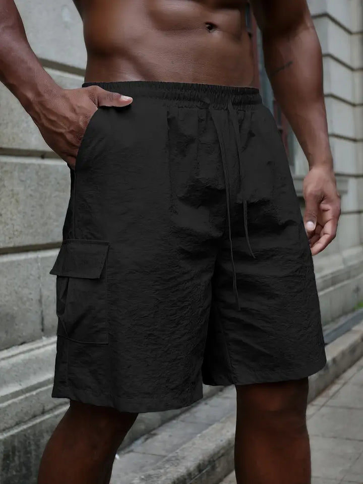 Michel | Kortandade andningsbara shorts med elastisk midja
