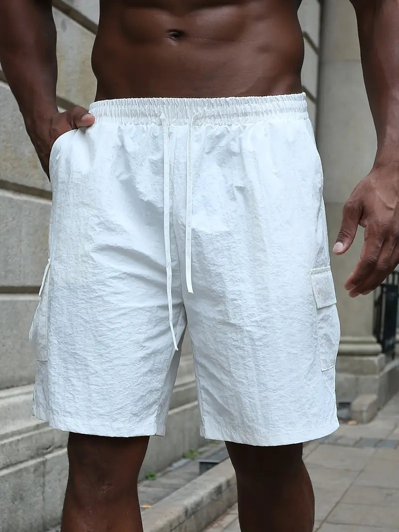 Michel | Kortandade andningsbara shorts med elastisk midja