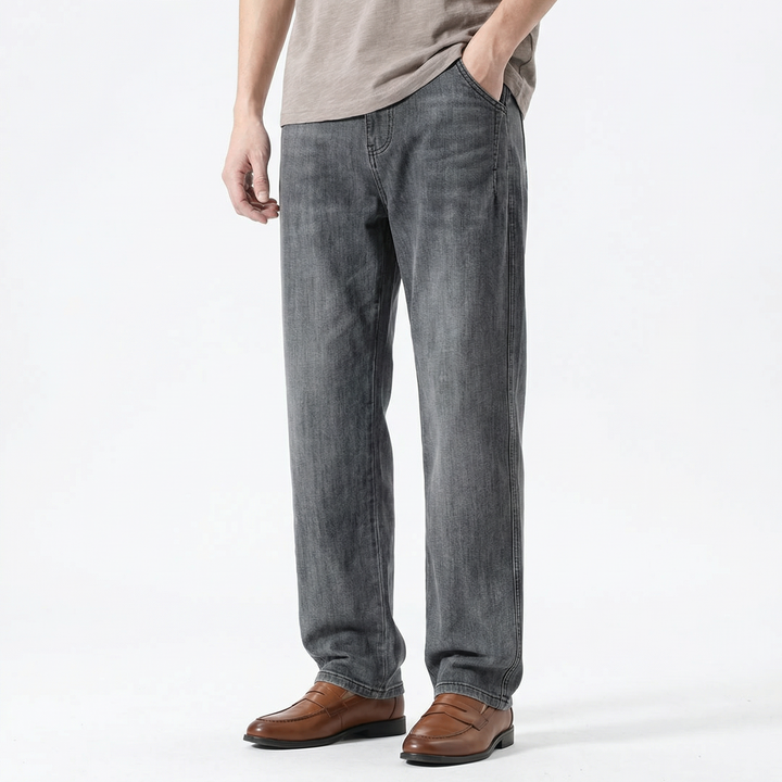 Högkvalitativa raka herrjeans i denim