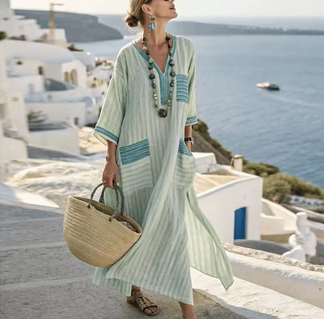 Eleganta Mary - Lång sommarklänning för en stilfull sommarlook