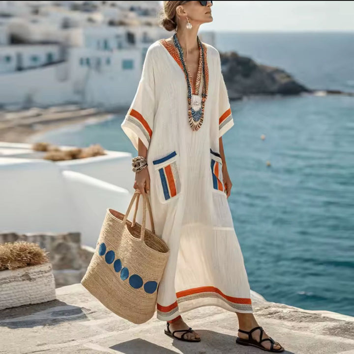 Eleganta Mary - Lång sommarklänning för en stilfull sommarlook