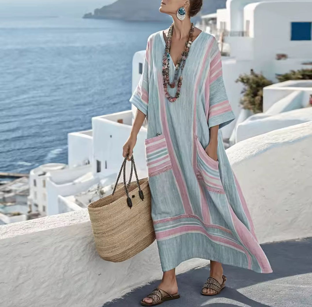 Eleganta Mary - Lång sommarklänning för en stilfull sommarlook