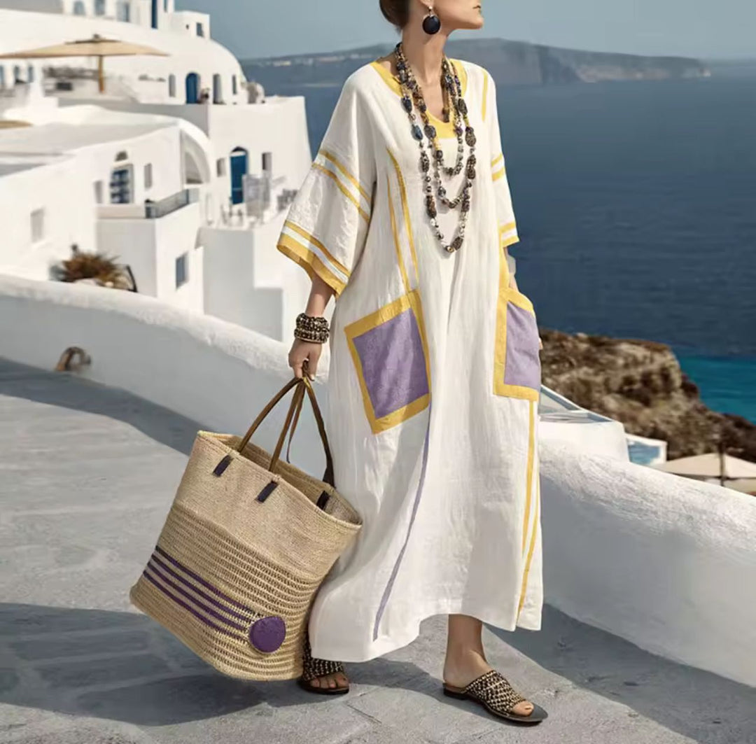 Eleganta Mary - Lång sommarklänning för en stilfull sommarlook