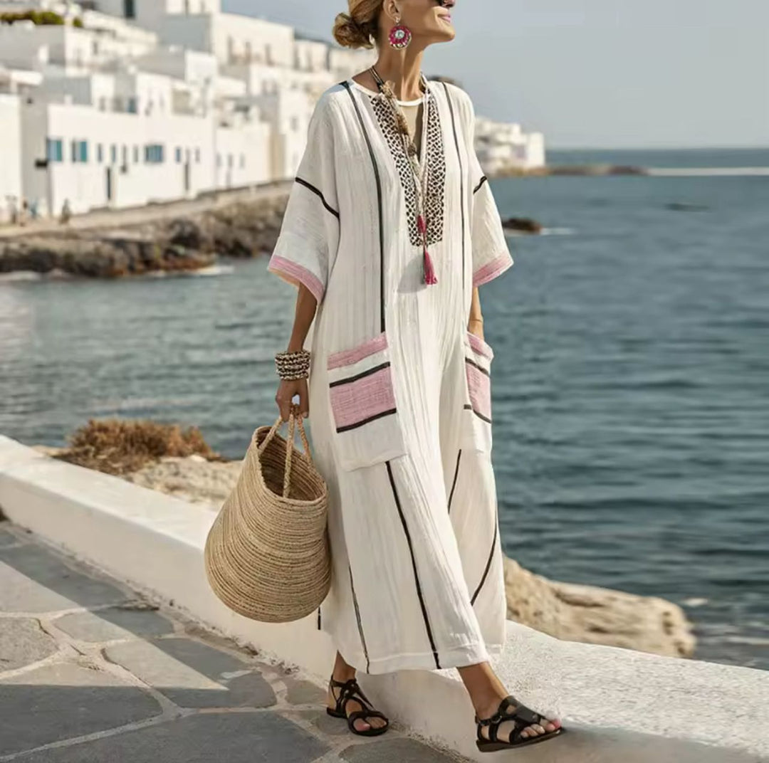 Eleganta Mary - Lång sommarklänning för en stilfull sommarlook