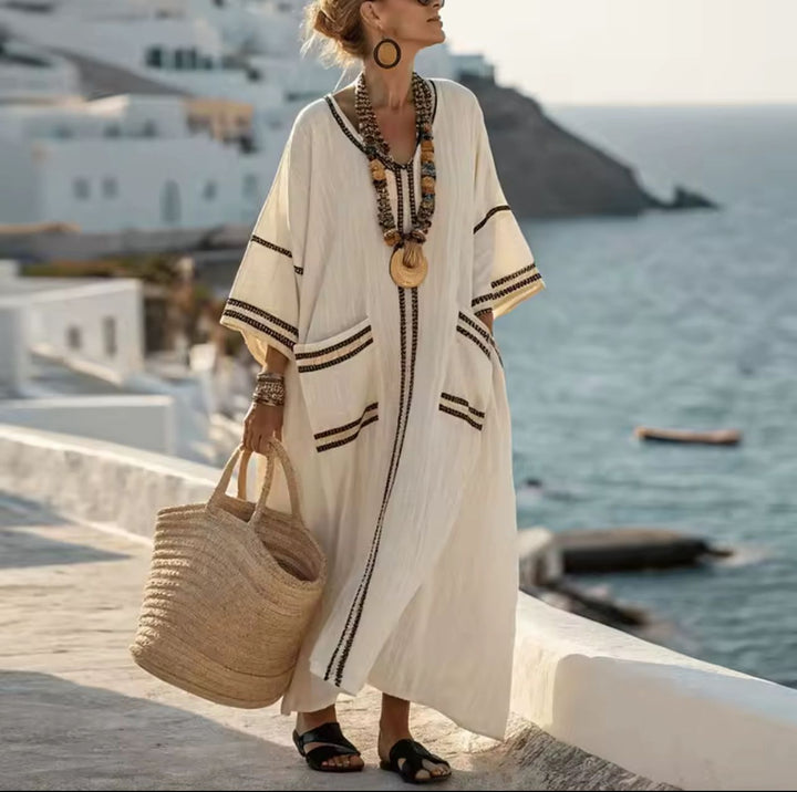 Eleganta Mary - Lång sommarklänning för en stilfull sommarlook